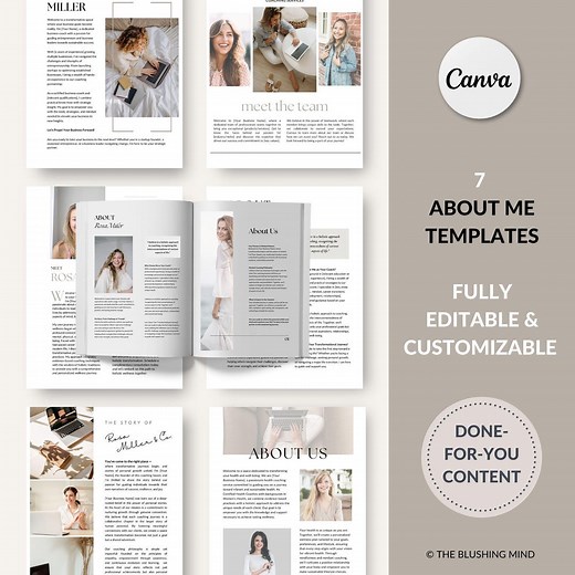 About Me Template About Me Page Canva Business Template Meet the Team Template Coach Template Design Life Coach Templates About Us Flyer - Etsy