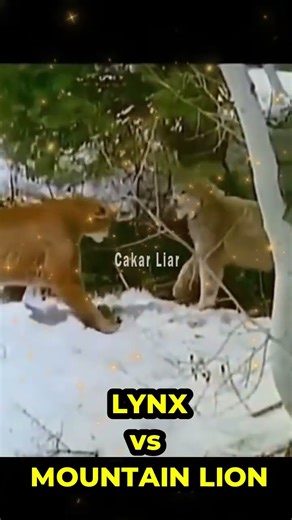 BRUTAL FIGHT !! LYNX vs MOUNTAIN LION #lynx #lion #wildlife #animals