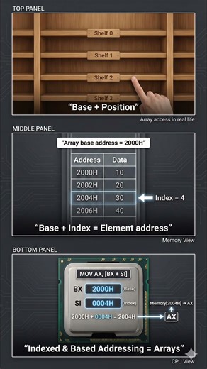 Indexed & Based Addressing in 8086 | Arrays Explained Visually