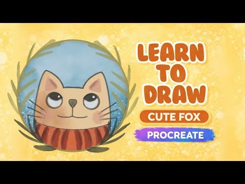 Cute Cat in Scarf Drawing in Procreate| Winter Illustration Tutorial
