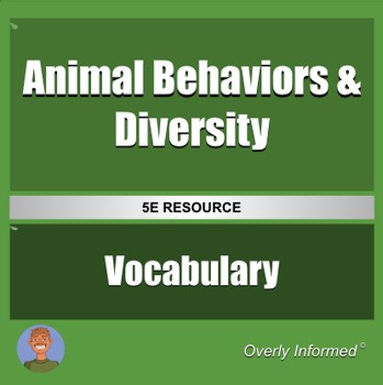 Animal Behaviors & Diversity Vocabulary & Definition Practice Worksheet