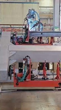Fully automated welding robotic arm for elevator load-bearing components. #automobile