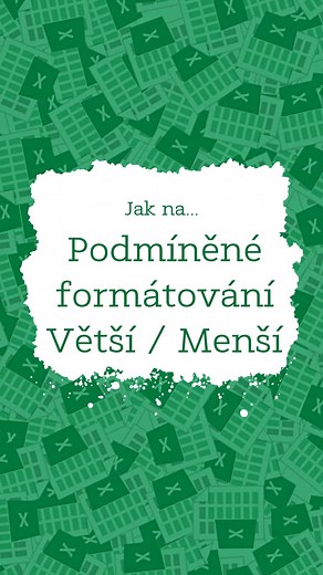 Koudy v Excelu on Instagram: "🎨 Podmíněné formátování: Zvýrazni hodnoty větší nebo menší než! 🔥📊 👇 Kdo ještě nepoužívá podmíněné formátování? Označte je a ušetřete jim čas! 🚀 #koudyvexcelu #excelmemes #zivotvkanclu #excelujeme #excel #microsoft #exceltabulky #excelvzorec #korporat #kancelar #exceltipy #exceltriky #excelprozacatecniky #excelcesky"