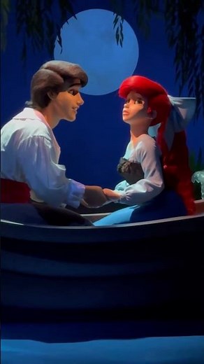 Ariel And Prince Eric In A Boat On The Little Mermaid Ride In Disneyland