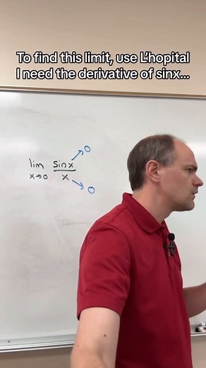 Tyler Wallace on Instagram: "Circular reasoning works because circular reasoning works. We can’t use l’hopital because we dont know the derivative of sine without this limit! #calc #limits #derivative #apcalc #calculus #math"