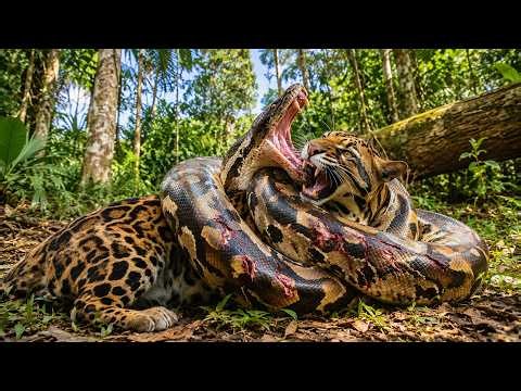 Leopard vs Giant Python: A Deadly Jungle Battle for Survival | Wildlife Documentary