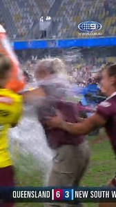 No coach is safe from the Gatorade shower! 🤣☔ #9WWOS #StateofOrigin #NRLW #NRL #reels | NRL on Nine
