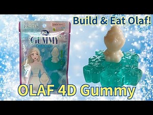 Assembling Olaf from Disney Frozen 4D Gummies Japanese Candy Unboxing + Taste Review ディズニー オラフの4Dグミ