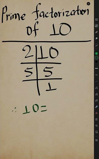 Prime Factors of 10 l Prime Factorization of 10 #maths #primefactors