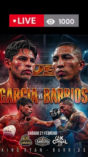 Mario Barrios vs. Ryan Garcia! – 𝗟𝗶𝘃𝗲 𝗙𝘂𝗹𝗹 𝗙𝗶𝗴𝗵𝘁 Tonight! Mario Barrios vs. Ryan Garcia! – 𝗟𝗶𝘃𝗲 𝗙𝘂𝗹𝗹 𝗙𝗶𝗴𝗵𝘁 Tonight! Live Boxing Updates Tonight: Barrios vs. Garcia Results, Round-by-Round Analysis. Boxing fans, the wait is over! Barrios vs. Garcia has finally arrived, and it's shaping up to be one of the most unforgettable events in boxing history. Witness an epic showdown between Mario Barrios and the legendary Ryan Garcia in a high-stakes main event that promises fire