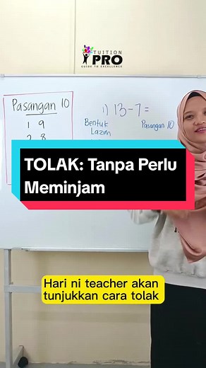 Cara Mudah Tolak dalam Matematik untuk Anak-Anak | Bentuk Lazim & Pasangan 10