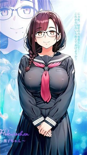 【AIイラスト】月曜日のたわわ(黒子ちゃん)