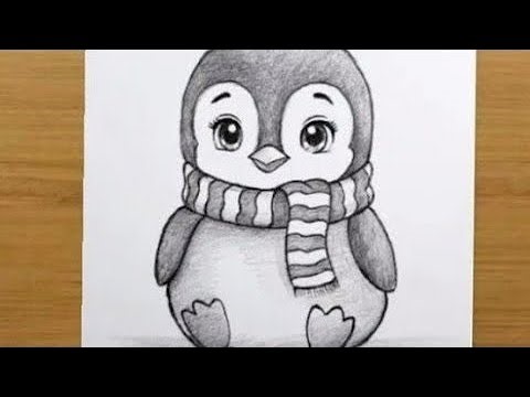 How to draw penguin for beginners || penguin drawing easy - pencil sketch
