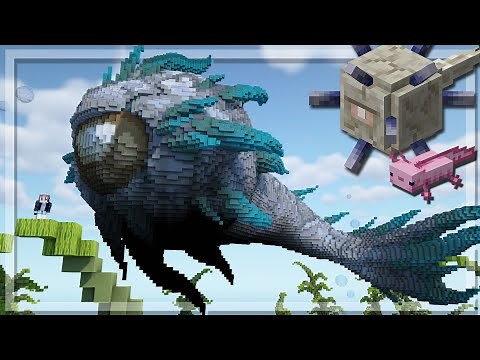 Minecraft MEGA AXOLOTL VS ELDER GUARDIAN Build | 1.17 Update Inspired!