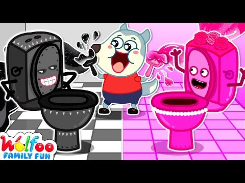 Black vs Pink Battle! 🚽 Wolfoo's BIG Potty Training Secrets Revealed! | Family Kids Cartoon