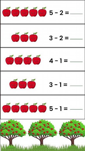 Learn Subtraction with Cute Apples 🍎 | Fun Math for Preschoolers!