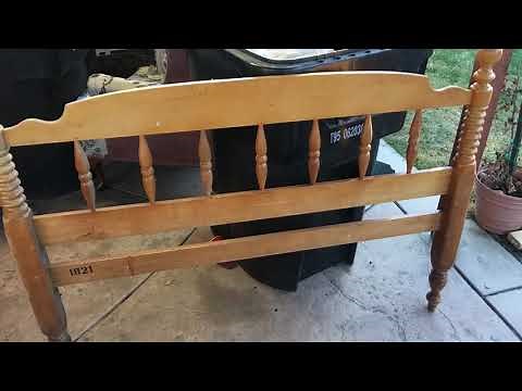 Making a bench from a bed frame.
