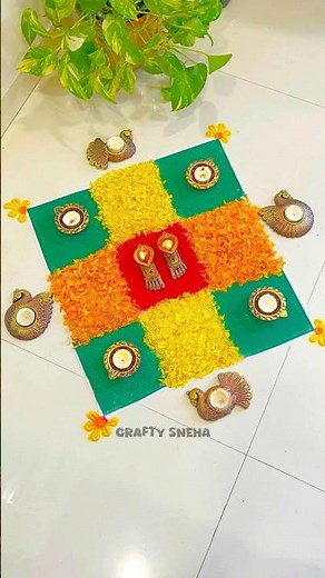 Diwali border rangoli | Diwali Border Rangoli | Flower Border Rangoli Ideas #festivewithshorts