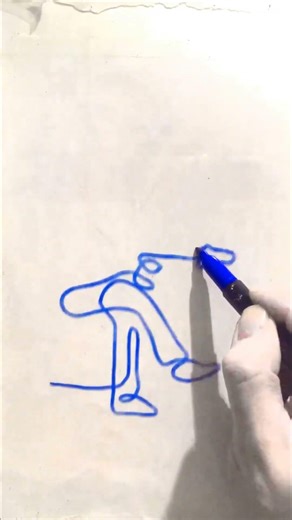 Blue Bluesman. A simple line drawing. #lineart #drawing #draw #easydrawing #line