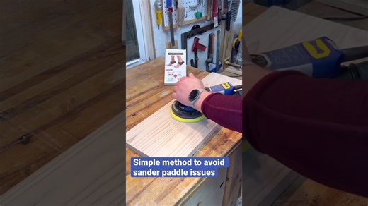 Simple method to clamp your sander paddle #woodworking #sanding #tools