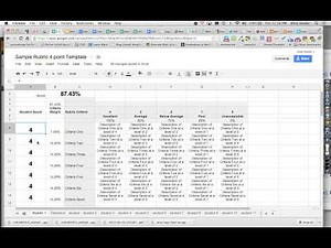 Using Rubric on a spreadsheet