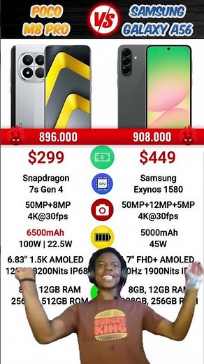 Poco M8 Pro vs Samsung A56 🤯🤯#pocom8 #pocom8pro #pocox8pro