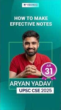 "Notes Making Strategy | AIR 31 Aryan Yadav