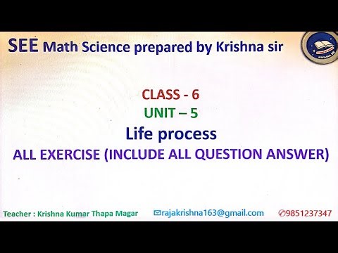 sciece and technology grade -6 unit - 5 (life process) exercise all