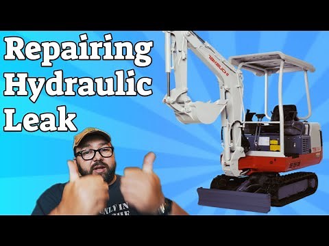 Finding and repairing a hydraulic leak on a mini excavator - Takeuchi TB016.