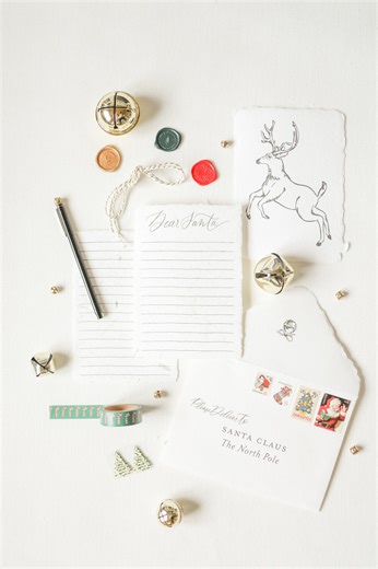 Letter to Santa Writing Kit: Handmade Fern Paper, Vintage Stamps - Etsy