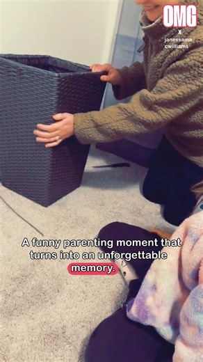 The perfect life lesson: If you get stuck in a basket, your mom will save you. 😂 (She had to cut it open!) | OMG