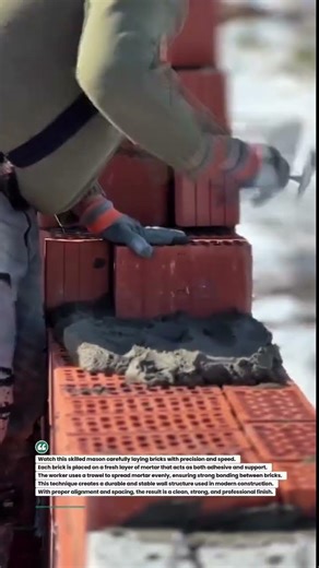 Perfect Bricklaying Technique Satisfying Build! #construction #masonry #brickwork