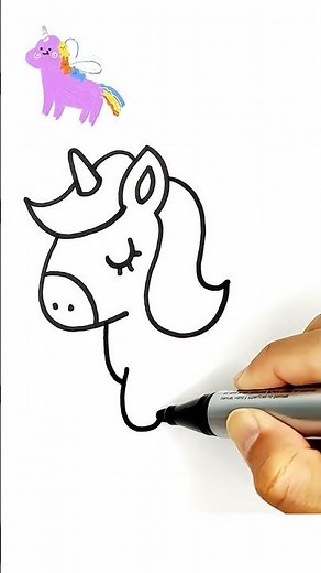How to Draw a Cute Unicorn Easy For Kids!🦄 #unicorn #art #drawing