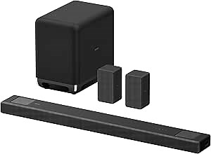 Sony HT-A5000 5.1.2ch Dolby Atmos Sound Bar Surround Sound Home Theater w/DTS:X & 360 Reality Audio, Work w/Alexa & Google Assistant + SA-SW5 Wireless Subwoofer + SA-RS3S Wireless Rear Speakers