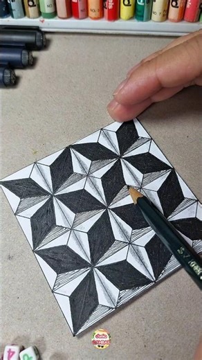 How to draw zentangle geometric pattern #drawing