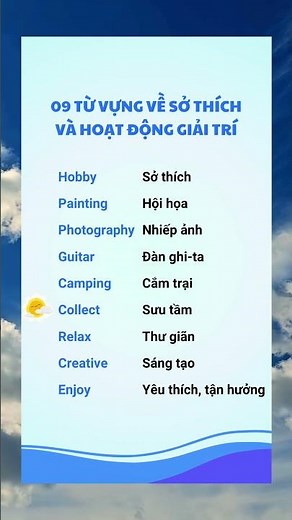 9 Từ vựng tiếng Anh về Sở thích & Hoạt động giải trí | Learn English Vocabulary