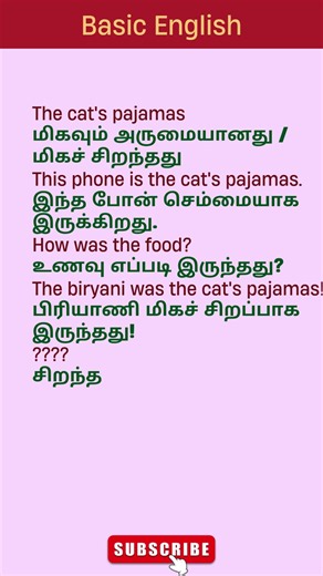ஆங்கில மரபுத்தொடர்கள்: The cat's pajamas | Learn English Idioms Through Tamil