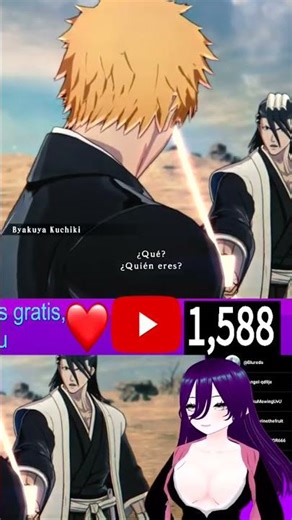 Ichigo Hollow vs Byakuya! #vtuber #español #bleach #anime #fyp #foryou #manga #shorts