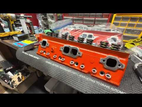 327 engine update. Heads are on the workbench.