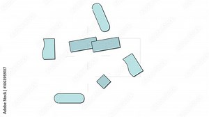 Block diagram, analysis scheme, logic, algorithm, flow chart self drawing animation. Animated structure. Blue grey