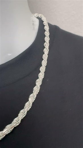 5.5mm Rope Chain 22" Sterling Silver Upper Chest Fit