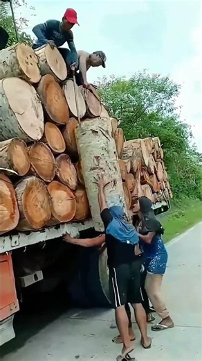 From lifting to stacking: How workers secure logs safely on a truck