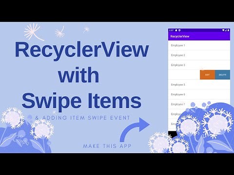 Swipe Items in RecyclerView - Android RecyclerView Tutorial
