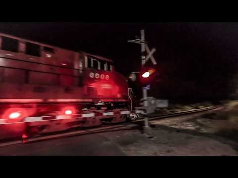 Night Canadian Pacific Coal Train Through Tunnel!