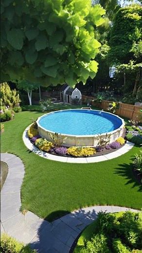 24' × 52" Semi-Inground Pool Backyard Transformation