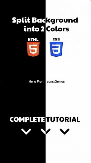 Split a Background into 2 colors using HTML CSS #html #css #shorts