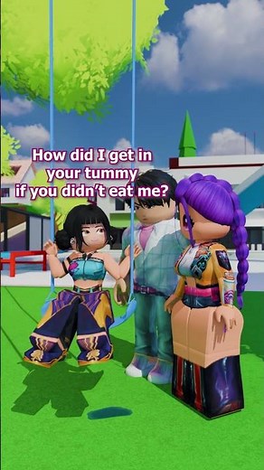 Jinu plays with Rumi and Zoey Roblox funny animation