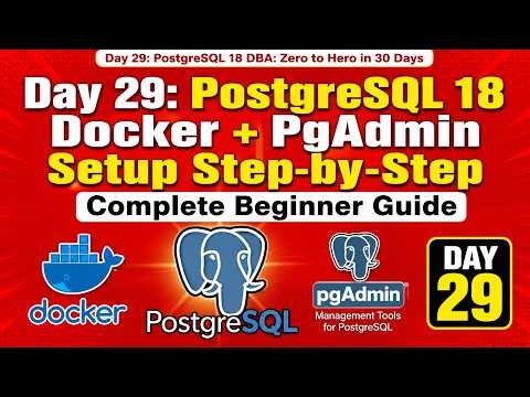 Day 29: PostgreSQL 18 Docker + PgAdmin Setup Step-by-Step 🔥 #docker #postgresql #pgadmin #day29