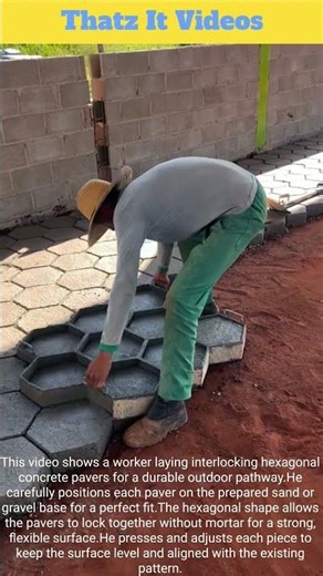 Hexagonal Paver Installation : Interlocking Concrete Pathway