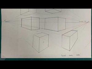 2 point perspective - drawing boxes below the horizon line